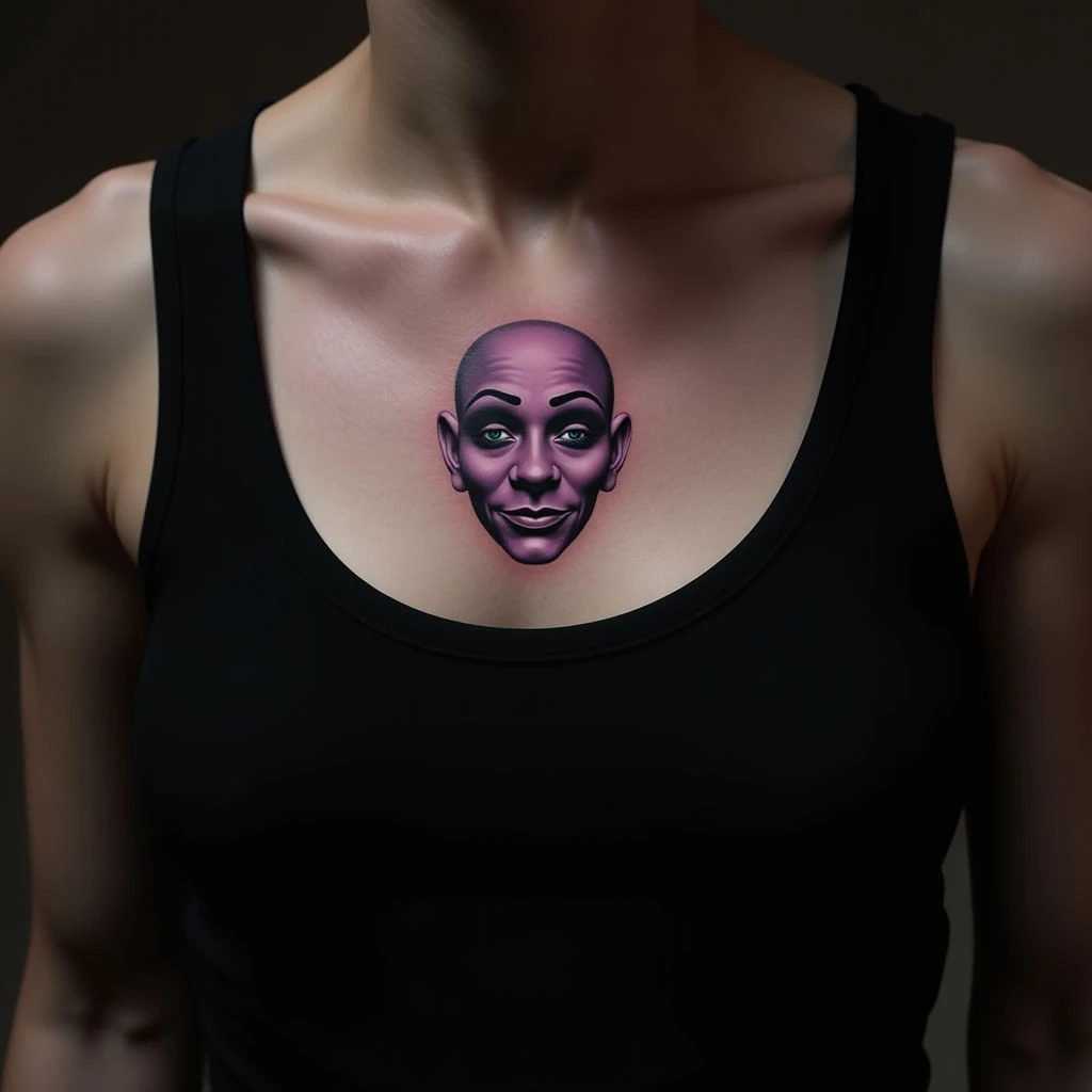 Violet Neo-Traditional Chest Tattoos: Small & Stunning Ideas