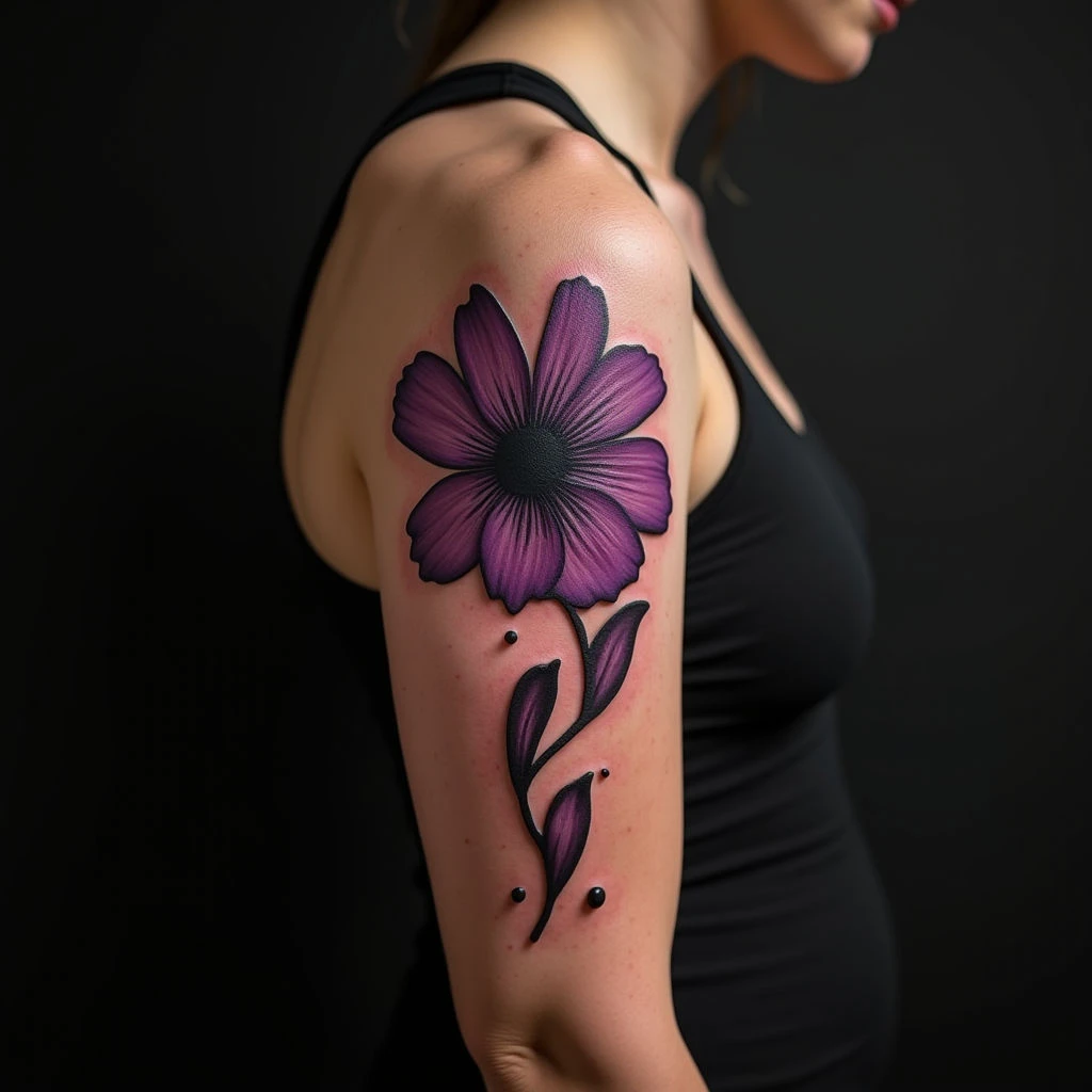 Violet Trash Polka Body Tattoo: Cool & Easy XL Design