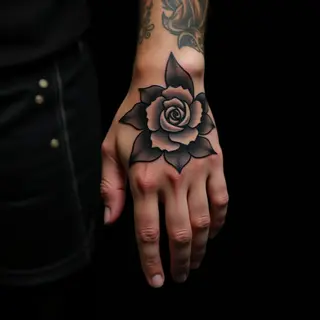 Unique Small Hand Tattoos for Men (Black & Grey)