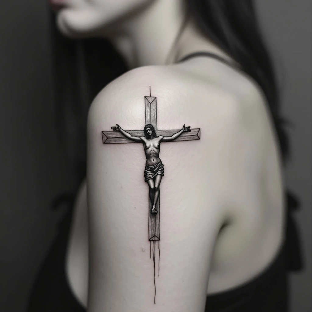 Minimalist Cross Tattoo Design