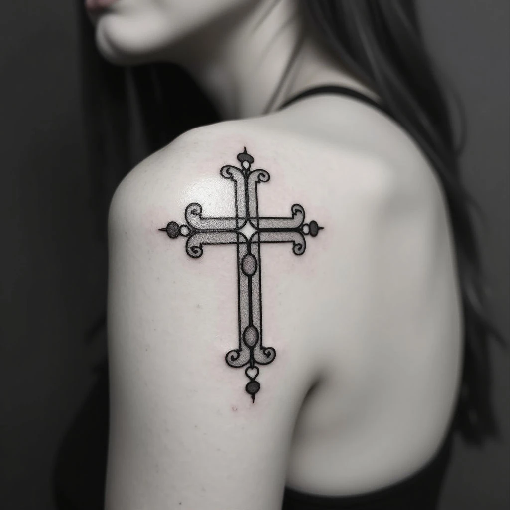 Simple Black Cross Tattoo Design Inspiration