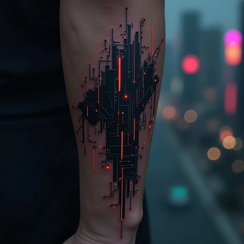 Black Stripe Arm Tattoo: Meaning & Cyberpunk Designs
