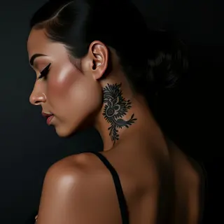 Blackwork Behind Ear Tattoos: Small Designs with Powerful Meaning