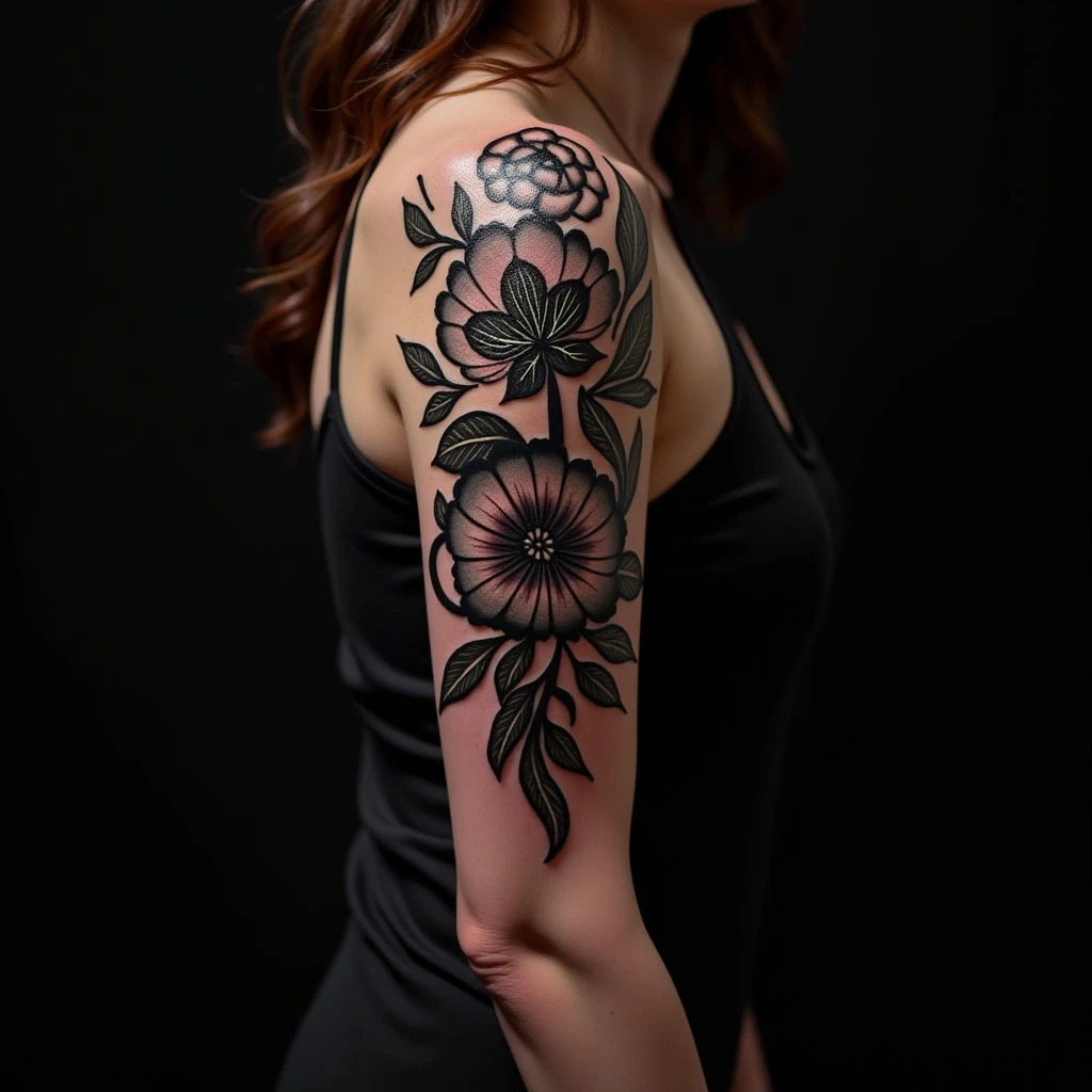 Powerful Blackwork Arm Cover-Ups for Women