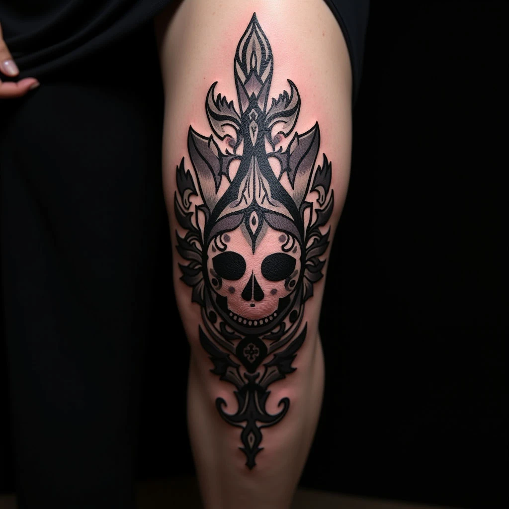 Powerful Blackwork Knee Sleeve Tattoos for Men with Meaning