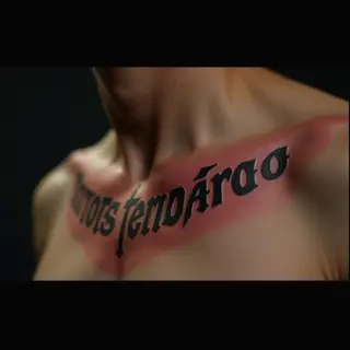 Stencil Collarbone Band Tattoo Design | Blackwork Inspiration