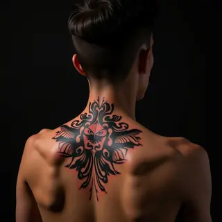Blackout Tattoo Cover-Ups: Bold Neo-Traditional Orange Designs for the Neck