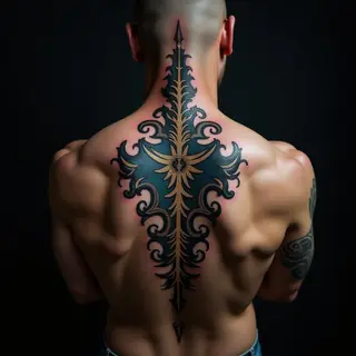 Powerful Ornamental Spine Tattoos for Men