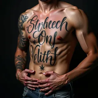 Unique Calligraphy Son Tattoo Designs for the Ribcage
