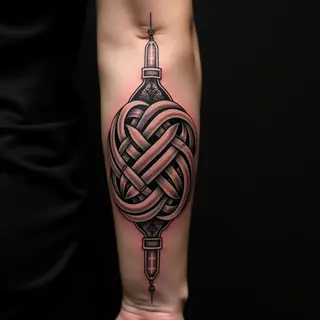Pink Biomechanical Celtic Knot Tattoos for Women