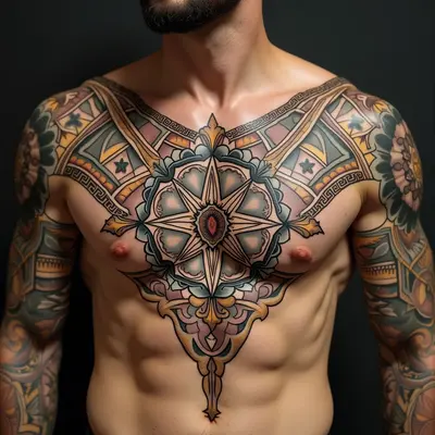 Chest Cover Up Tattoo Designs for Men: A Geometric & Spiritual Guide