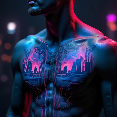Cybernetic Chest Tattoo Cover-Ups for Men: Reimagine Your Canvas