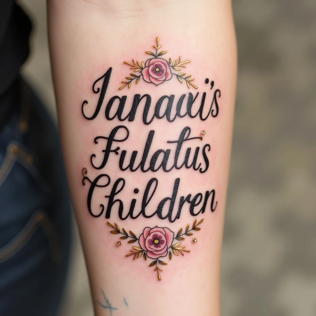 Elegant Tattoo Designs Featuring Your Children's Names