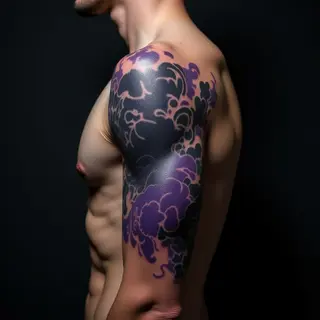 Small Japanese Tattoos: Black & Grey Body Art Ideas in Blue and Purple