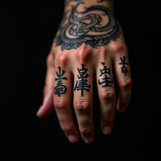 Gothic Kanji Finger Tattoos: Powerful & Dark Designs