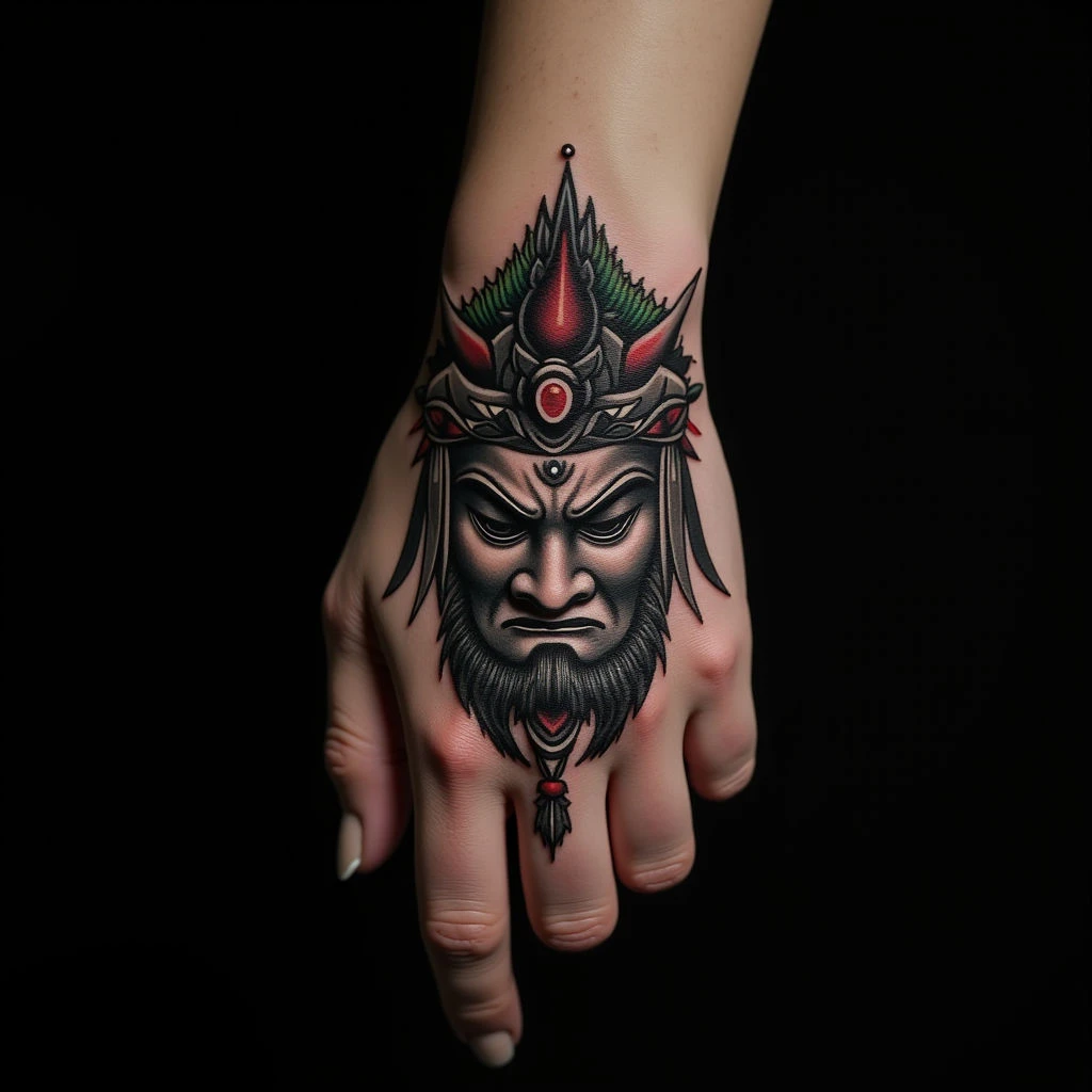 Japanese Masks Tattoos: Meaning & Designs in Black Grey