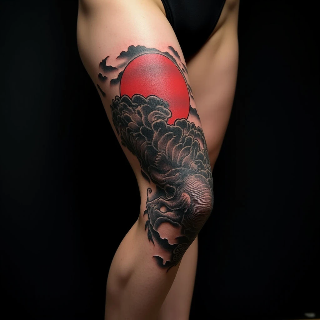 Japanese Dragon Tattoo on Knee: A Realism Masterpiece