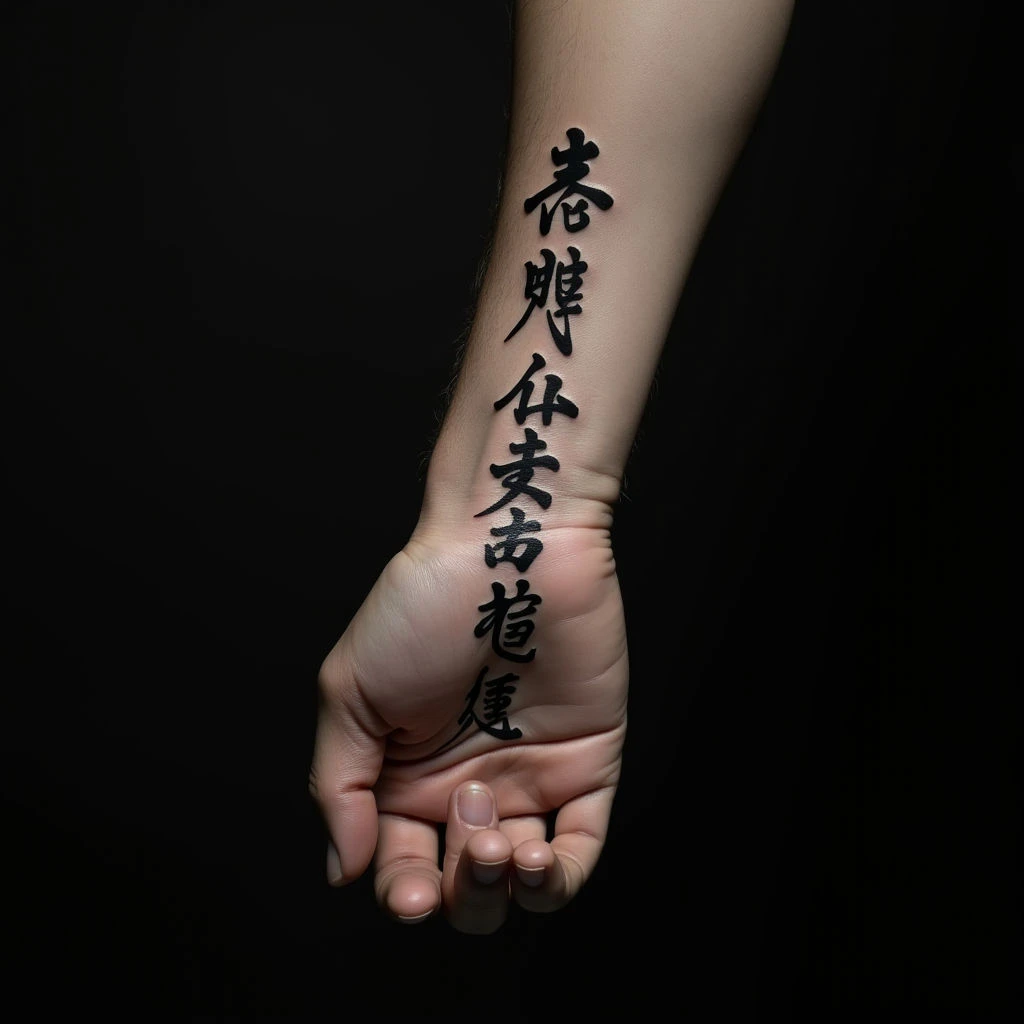 Cool Japanese Writing Wrist Tattoos: Surreal Artistry