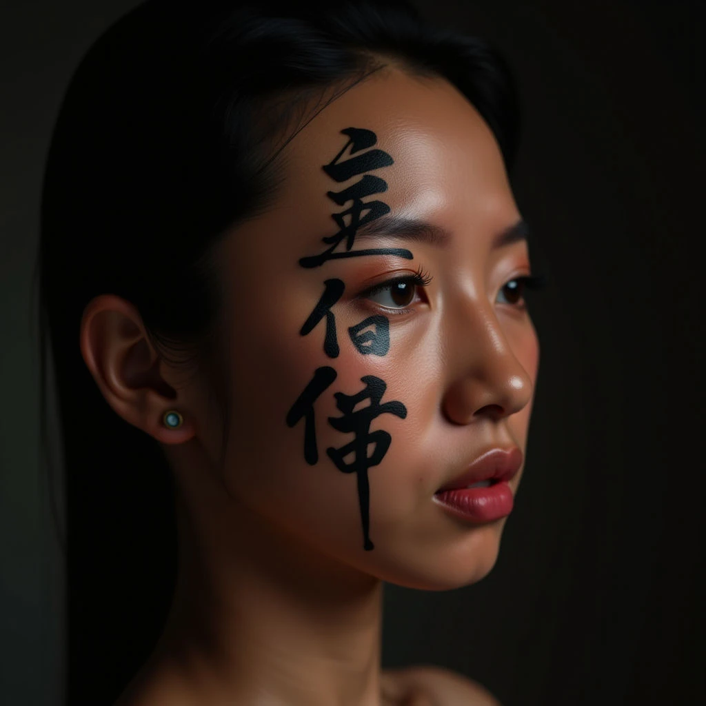 Vibrant Traditional Chinese Character Face Tattoos: Meaning & Ideas