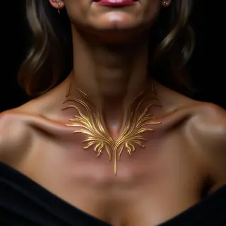 Golden Abstract Collarbone Tattoos for Women: Best Spots & Inspiration