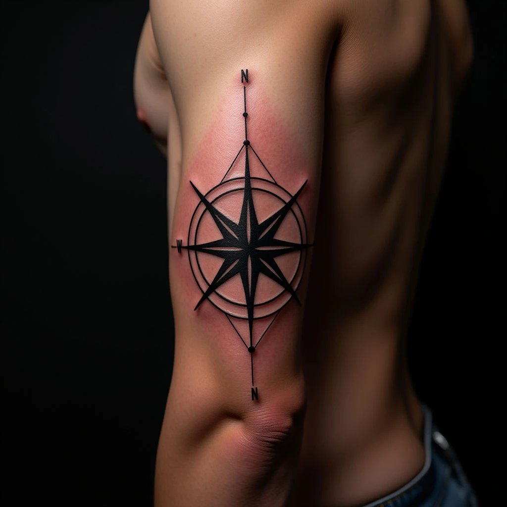 Compass Sleeve Tattoo Ideas: Geometric Inspiration