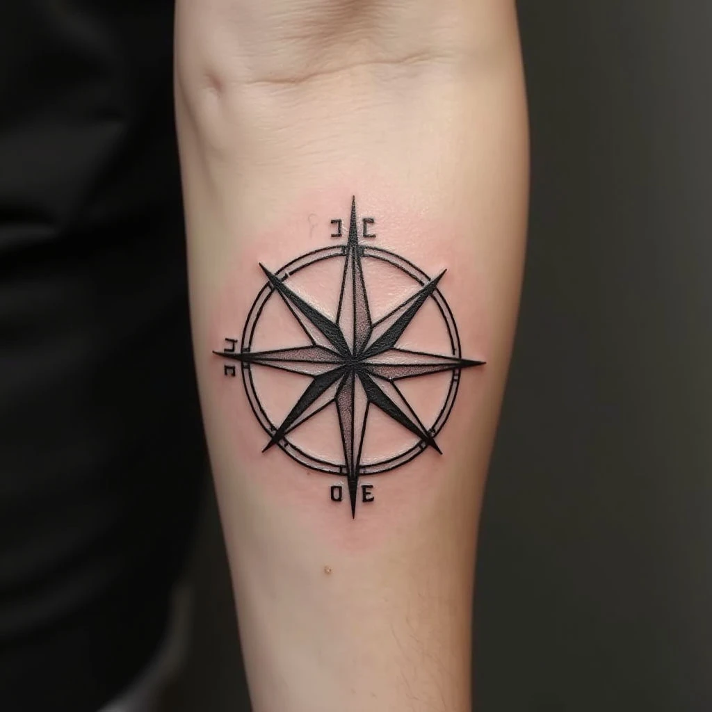 Classic Compass Tattoo Design