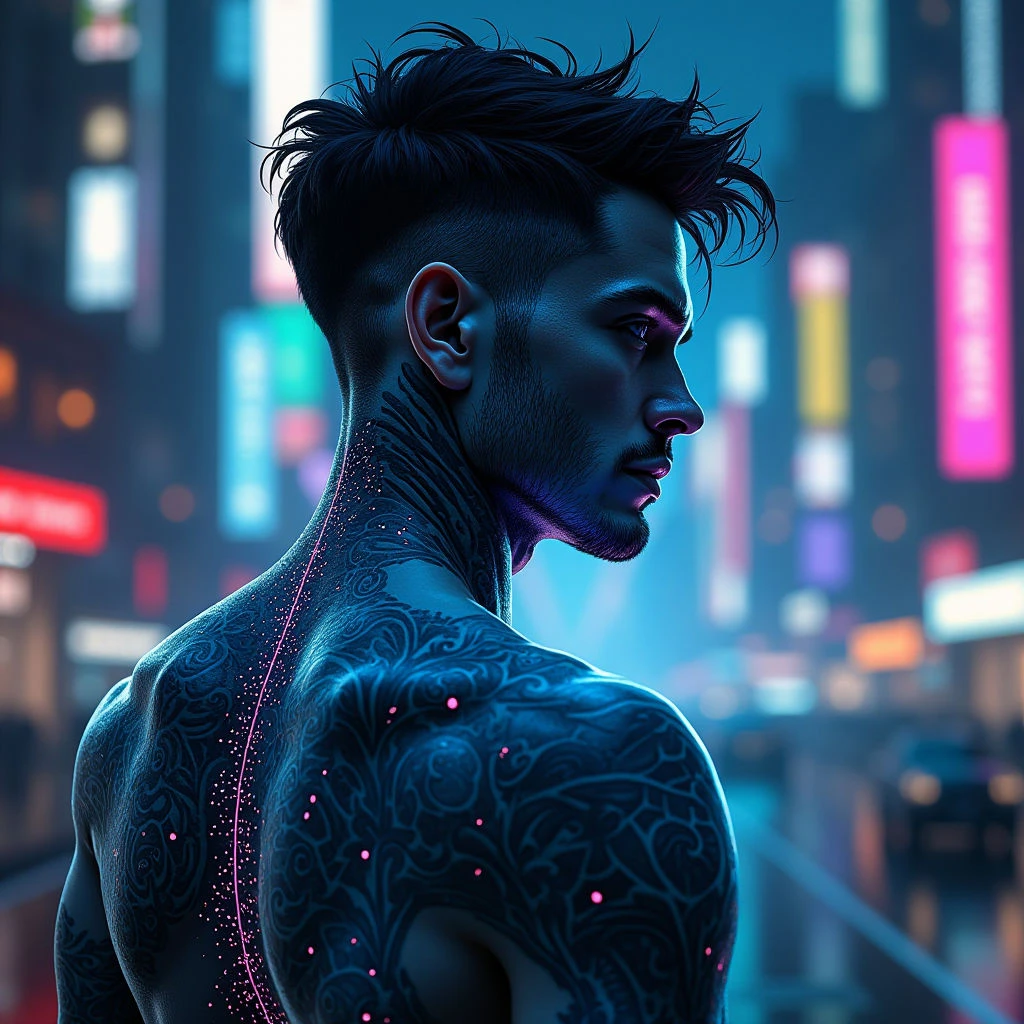 Cool Tattoo Ideas for Dads: Cyberpunk & Futuristic Designs