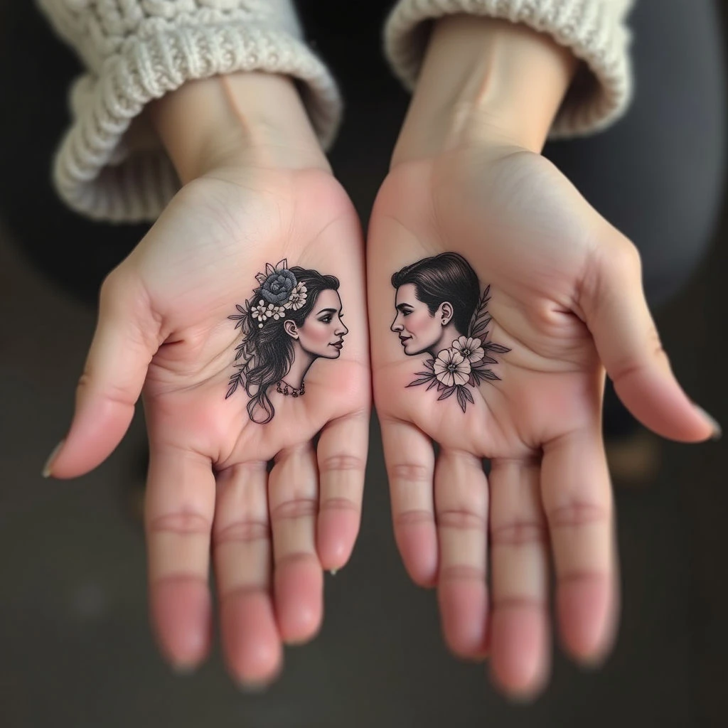 Couple Tattoo Ideas on Hand: Miniature Art & Precision