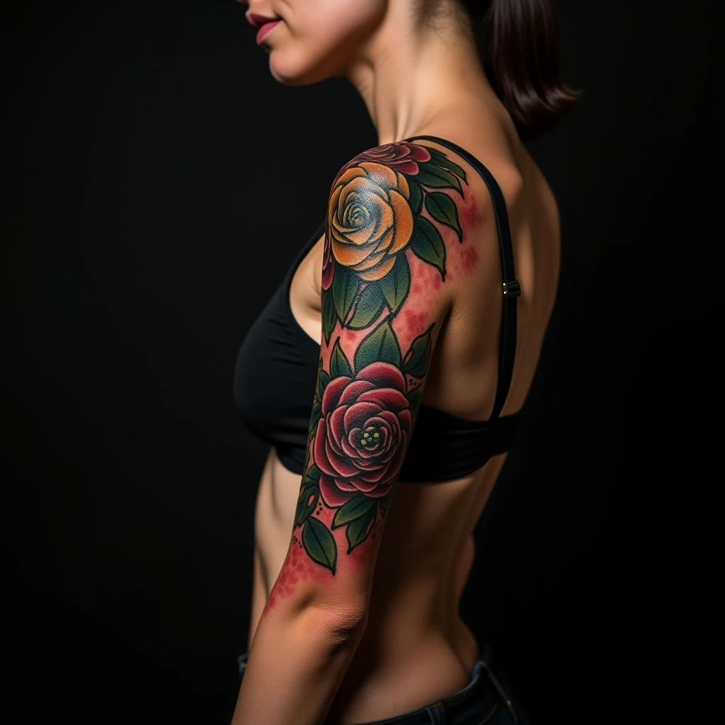 Arm Tattoo Cover-Ups: Bold Trash Polka Designs for Women