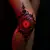 Can Red Cover a Black Tattoo? Neon Mandala Knee Cover-Up Ideas