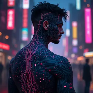 Cover Up Tattoo Ideas for Men: Cyberpunk Transformations