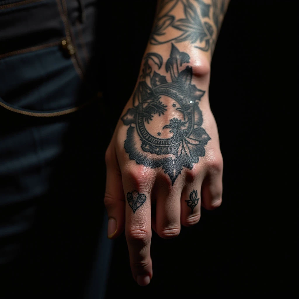 Gothic Finger Cover-Up Tattoos for Women