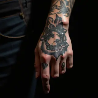 Gothic Finger Cover-Up Tattoos for Women