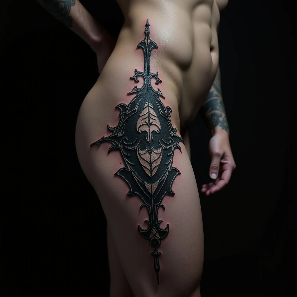 Gothic Hip Tattoo Cover-Up Ideas for Men