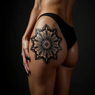 Small Mandala Thigh Tattoos for Cover-Ups
