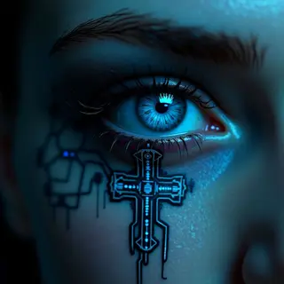 Cross Tattoo Under Eye: Meaning & Cybernetic Interpretation
