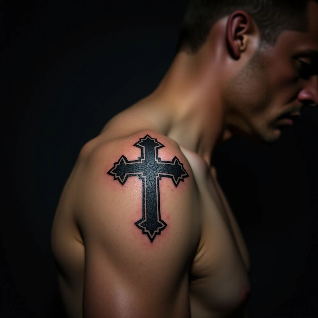 Cross Under Eye Tattoo: Meaning & Blackwork Inspiration