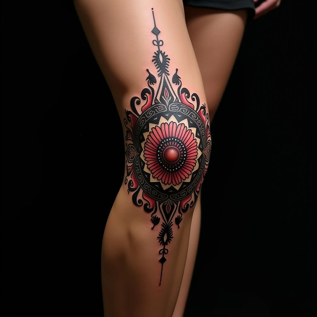 Meaningful Knee Mandala Tattoo Ideas for Your First Ink