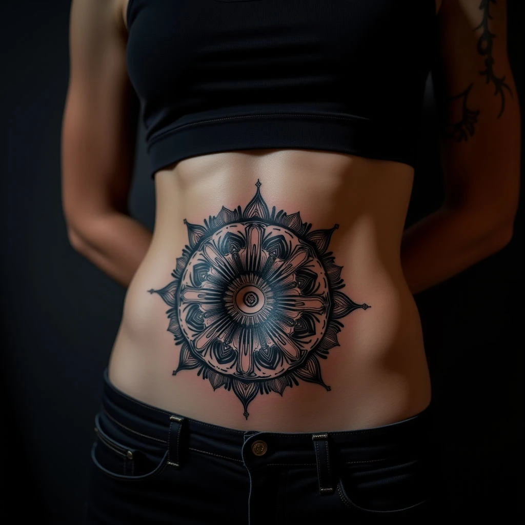 Stunning Mandala Stomach Tattoos with Deep Cultural Meaning