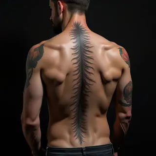 Illustrative Spine Tattoos for Men: Meaningful White Ink Designs