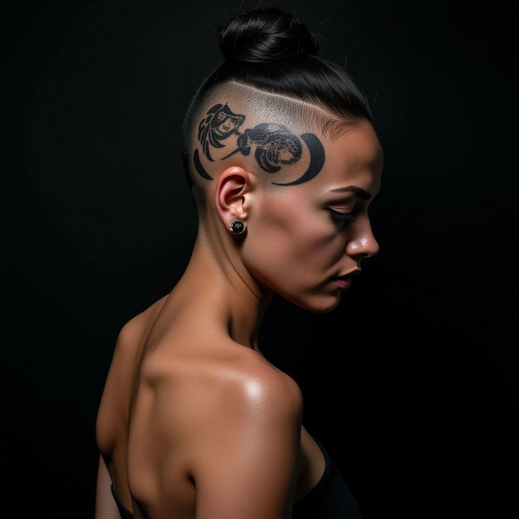 Striking Trash Polka Head Tattoos for Women with Deep Meaning