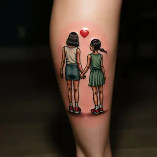 Adorable Friend Tattoos for Father & Daughter