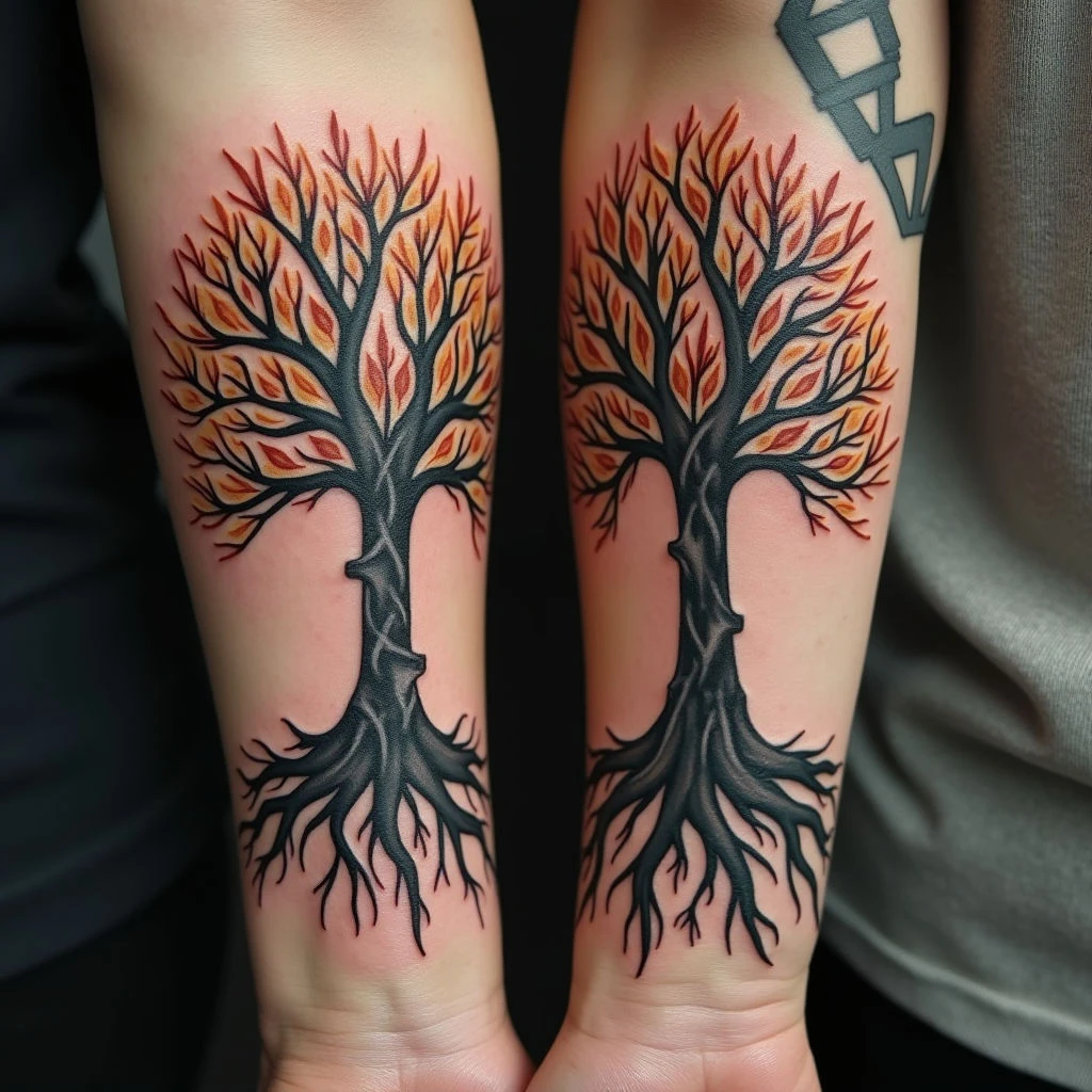 Cute Matching Tattoo Ideas for Couples: Norse & Viking Inspired Designs