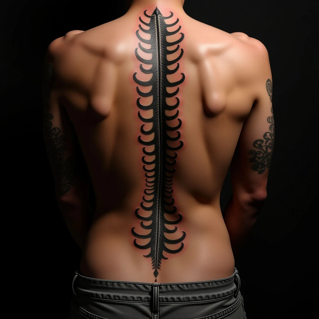 Dad Tattoos for Son and Daughter: Meaningful Spine Designs