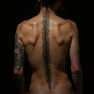 Edgar Allan Poe Calligraphy Spine Tattoo Design