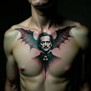 Edgar Allan Poe Collarbone Tattoo: Dark Art Inspiration