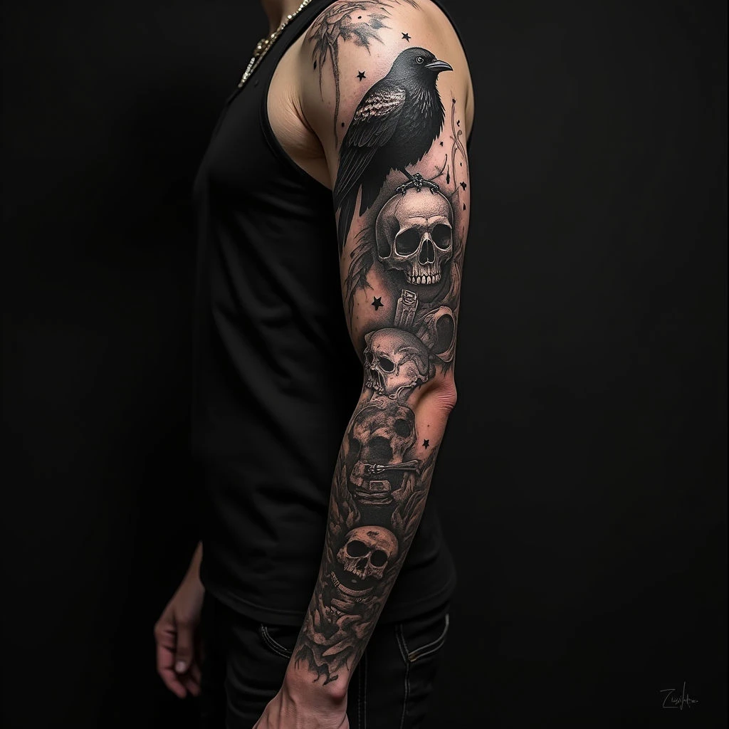 Dark Tattoo Sleeve Ideas: Embracing Shadow and Detail
