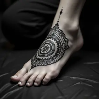 Tiny Dotwork Foot Tattoo: A Cultural Symbol of Strength