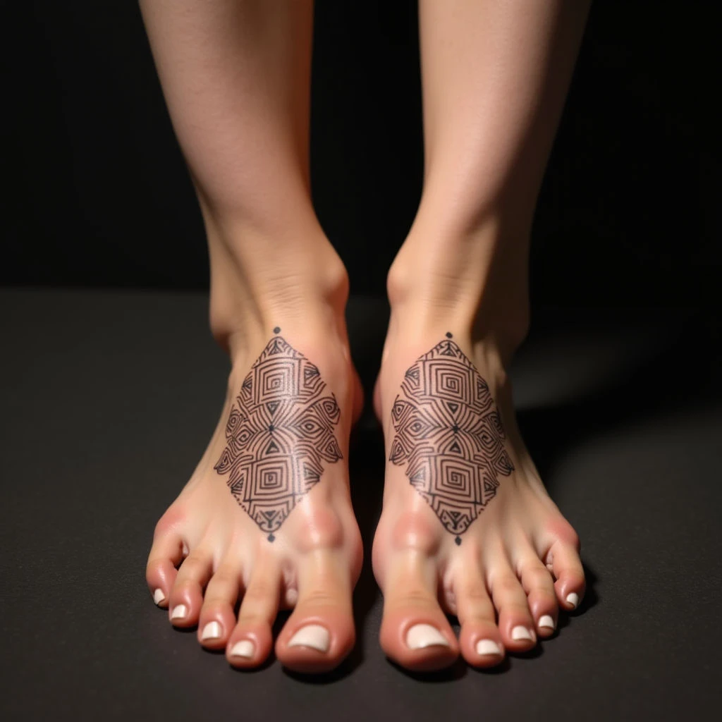 Powerful Twins Tattoo Ideas: Dotwork Designs for Your Foot