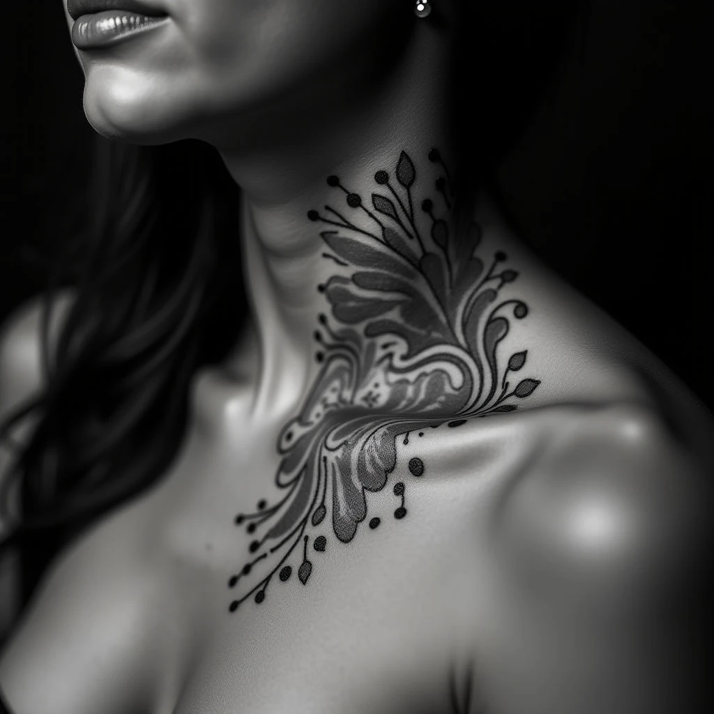 Dramatic Neck Tattoo Cover-Ups with Dotwork